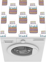 Wasmachine beschermer mat - Patroon - Taart - Verjaardag - Feest - Breedte 60 cm x hoogte 60 cm