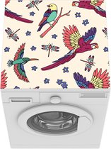 Wasmachine beschermer - Wasmachine mat - Patronen - Vintage - Vogels - 60x60 cm - Droger beschermer