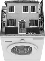 Wasmachine beschermer mat - Huis - Venetië - Zwart - Wit - Breedte 60 cm x hoogte 60 cm