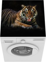 Wasmachine beschermer mat - Tijger - Zwart - Rust - Breedte 60 cm x hoogte 60 cm