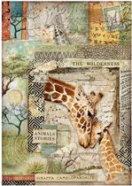 Stamperia A4 Rice Paper Savana Giraffe (6 pcs) (DFSA4685)