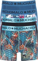 Muchachomalo heren boxershorts (4-pack) - shorts Miami Vatos Ace - print - blauw - zwart - Maat: S