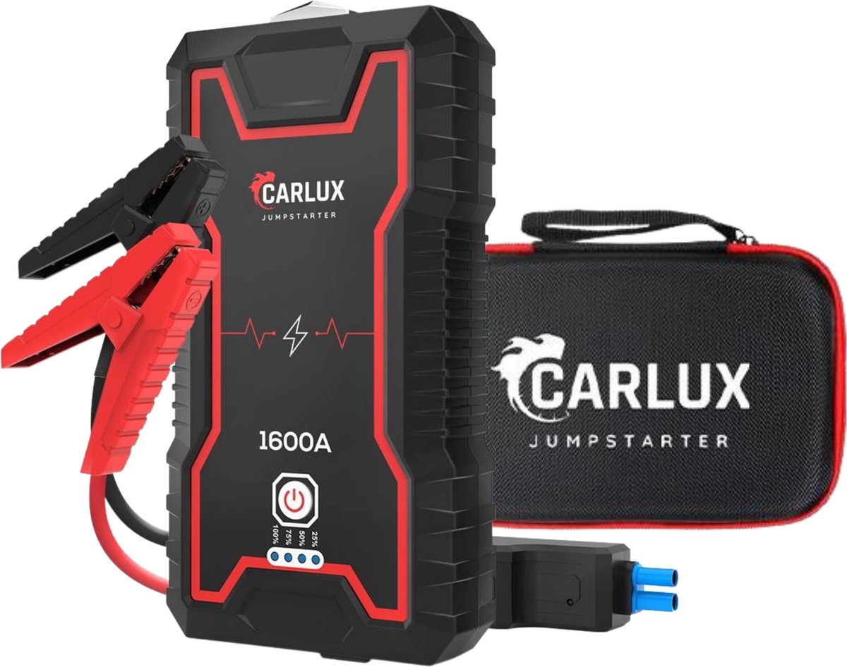 Carlux Krachtige 12V Jumpstarter - 16.000 Mah / 1600A - 7in1 Startkabels  Met Powerbank... | bol.com