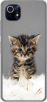 Geschikt voor Xiaomi Mi 11 hoesje - Kat - Kitten - Veren - Siliconen Telefoonhoesje