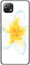 Geschikt voor Xiaomi Mi 11 Lite hoesje - Aquarelverf - Bloem - Tropisch - Siliconen Telefoonhoesje