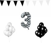 3 jaar Verjaardag Versiering Pakket Zebra