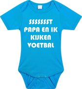 Rompertjes baby - papa en ik kijken voetbal samen - baby kleding met tekst - kraamcadeau jongen - maat 80 blauw