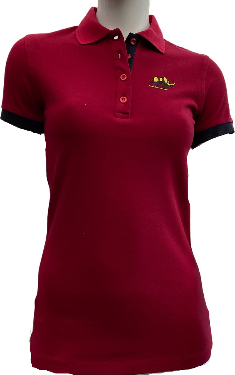 KAET - Polo - T-shirt - Dames (Bordeaux-donkerblauw) - Maat - XS