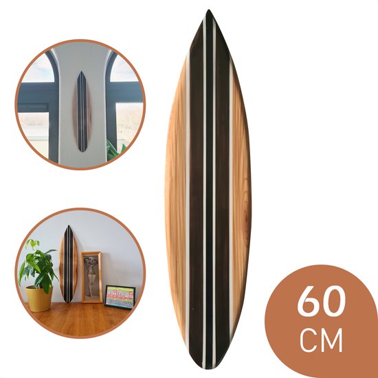 Tidez Surfboard Décoration - Planche de surf en bois - Décoration de planche de surf - Black Redstart 60cm
