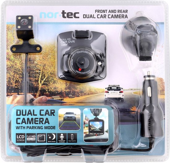 Nor-Tec - double dashcam - Full HD - avec son - écran LCD - Avec