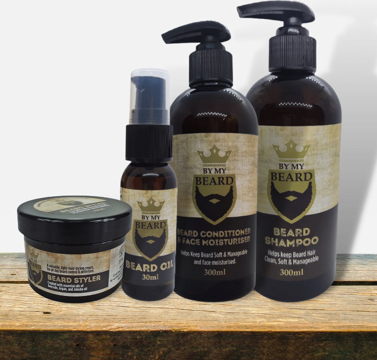 By My Beard - Complete baardverzorging set - Engels product - Baardolie, Baardshampoo, Baardconditioner en Baard styler