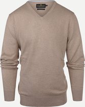 Steppin' Out Mannen Trui Steppin' Out Lente/Zomer 2022 Trui Cotton Cashmere Vneck Mannen - Regular Fit - Katoen - Beige (XL) Beige Katoen Maat: XL