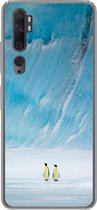 Geschikt voor Xiaomi Mi Note 10 hoesje - Twee keizerpinguïns voor een ijsberg - Siliconen Telefoonhoesje