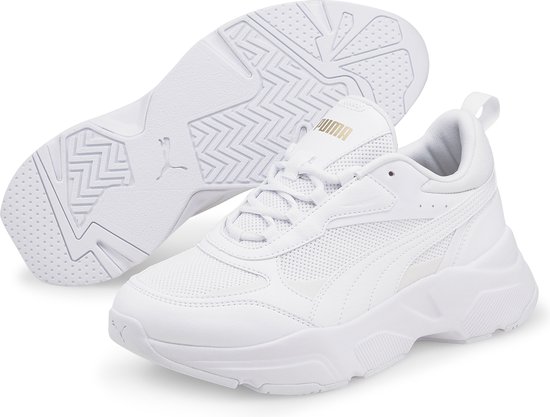 PUMA Cassia Dames Sneakers - White/Gold - Maat 36