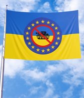 Vlag Oekraine 150x100 | "No war" | EU Europese Unie