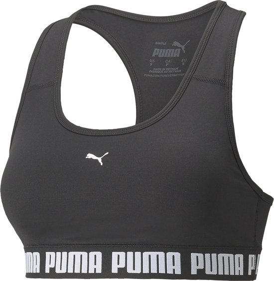 PUMA Mid Impact Strong Bra PM Dames Sportbeha - Zwart - Maat XL