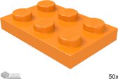 LEGO Plaat 2x3, 3021 Oranje 50 stuks