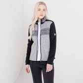De Dare2B Engross Luxe sweater - wintersportpully - dames - hele rits - met rand van imitatiebont - Grijs