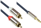 Premium audio kabel 3.5mm jack-tulp 3,00 mtr.