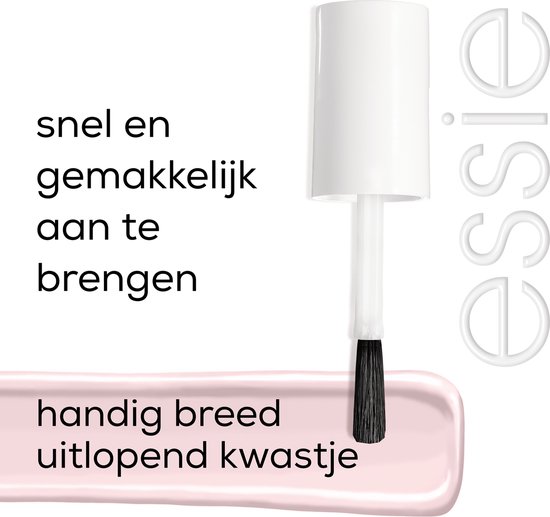 Essie nagellak met breed kwastje, lichtroze kleur. Snel en gemakkelijk aan te brengen.
