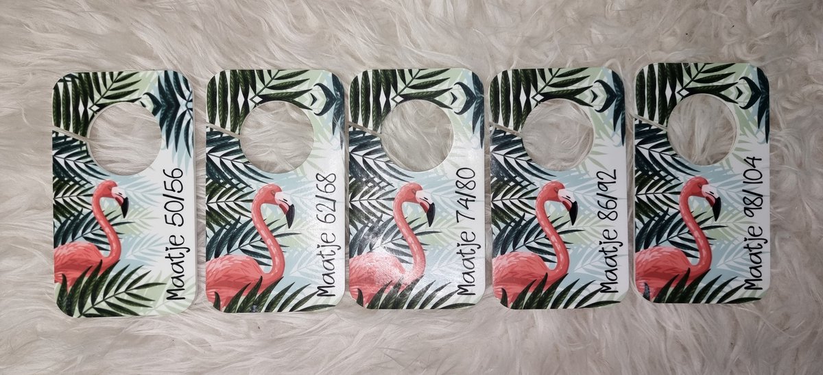 Maathangers Flamingo - Set van 5 - Kledingverdelers - Babykamer inrichting