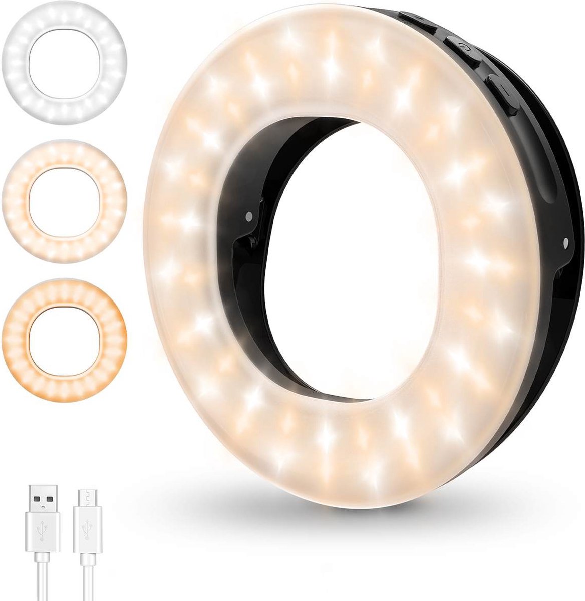 ULANZI LM23 magnetische selfielamp, compatibel met MagSafe, verbeterde 360° selfie-ringlamp voor iPhones, LED-beautylamp met spiegel voor selfies, videogesprekken, conferenties en fotografie (Zwart ULANZI LM23 magnetische selfielamp, compatibel met MagSafe, verbeterde 360° selfie-ringlamp voor iPhones, LED-beautylamp met spiegel voor selfies, videogesprekken, conferenties en fotografie (Zwart