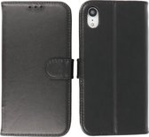 iPhone XR Hoesje - Echt Lederen Wallet Case Telefoonhoesje - Zwart