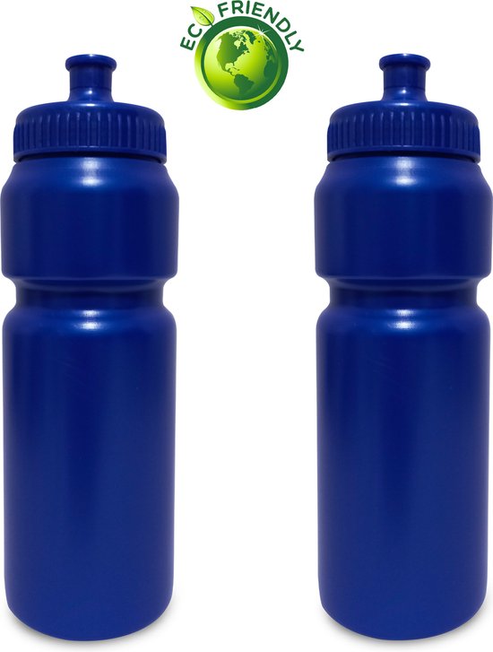 2x 750ml Drinkbus/Bidon - Waterflessen/drinkflessen - Blauw