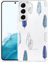 Galaxy S22 Hoesje Feathers Pattern - Designed by Cazy