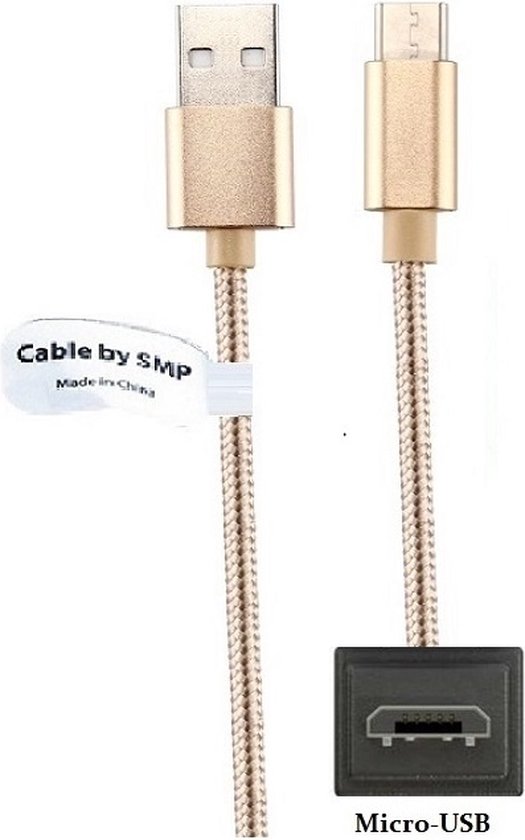 2 stuks 1,0 m Micro USB kabel. Metal laadkabel. Oplaadkabel snoer past op  o.a. Allview... | bol.com