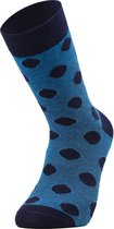 Colorcool Heren Sokken | Black & Blue Polka Dot Sokken - BLUE| Katoen | 41-45 | Normale boord - Naadloos - Geen Padding