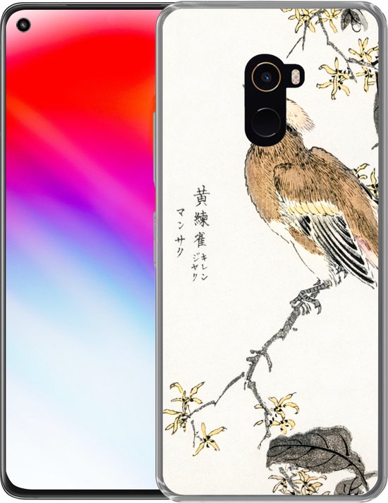 Xiaomi Mi Mix 2 hoesje - Vintage - Vogel - Japans - Tekens - Siliconen Telefoonhoesje - SleevesAndCases