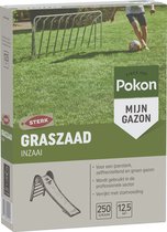 Pokon Graszaad Inzaai - 250gr - Gazonzaad - Geschikt voor 12,5m² - IJzersterk groen en zelfherstellend gras