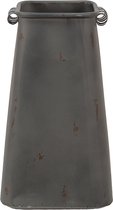 Clayre & Eef Decoratie Vaas 20*20*36 cm Grijs Metaal Decoratie Pot Bloempot Binnen Woonaccessoires