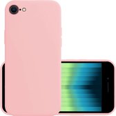 Hoes voor iPhone SE 2022 Hoesje Licht Roze Cover Silicone Case Hoes