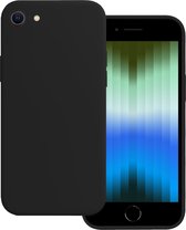 Hoes Geschikt voor iPhone SE 2022 Hoesje Siliconen Back Cover Case - Hoesje Geschikt voor iPhone SE (2022) Hoes Cover Hoesje - Zwart