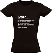 Laura dames t-shirt | verjaardagskado | jarig | verjaardag kado | Cadeau | Zwart