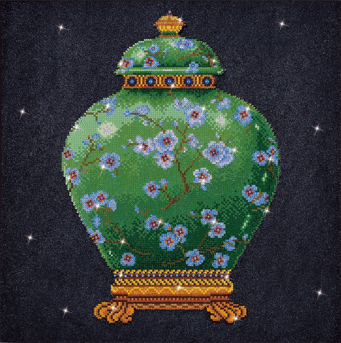DIAMOND DOTZ Green Vase - Diamond Painting - 12.116 Dotz - 52x52 cm