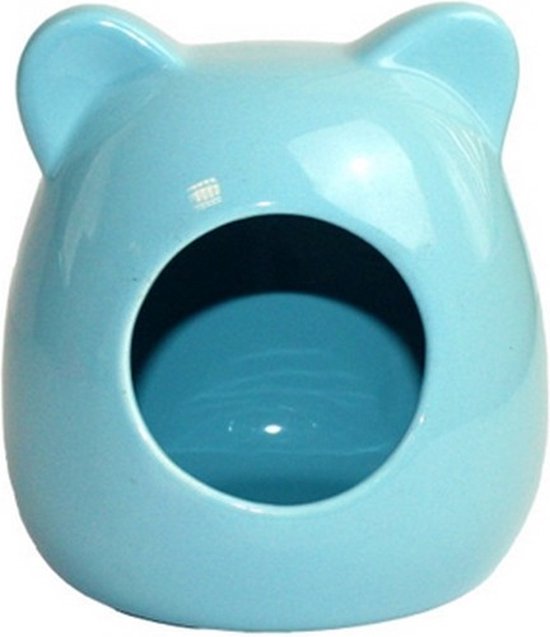 2x CERAMIC HOUSE HAMSTER BL 12X12X13CM