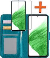 Samsung Galaxy A53 Hoesje Bookcase Met Screenprotector - Samsung Galaxy A53 Screenprotector - Samsung Galaxy A53 Book Case Met Screenprotector Turquoise