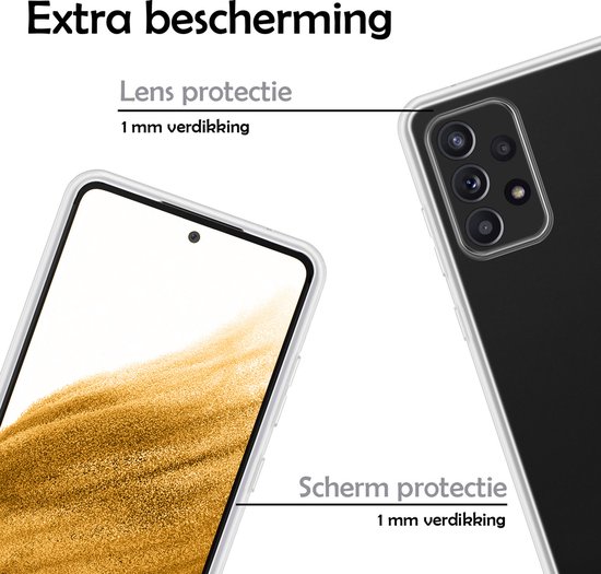 Coque Samsung A53 avec 2x protections d'écran - Coque Samsung Galaxy A53 - Siliconen Samsung A53 avec 2x protections d'écran - Transparente
