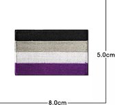 Akyol | Aseksueel Patch met klittenband | Geborduurde patch | 8.5 cm x 5.5 cm | klittenband | Aseksueel patch | LGBTQ Strijkembleem | Strijkembleem voor jongens | Strijkembleem voo