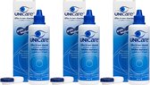 Unicare - 3 x 240ml - Alles-in-een vloeistof - Lenzenvloeistof - Zachte lenzen - incl. 3 lenzendoosjes - Voordeelverpakking