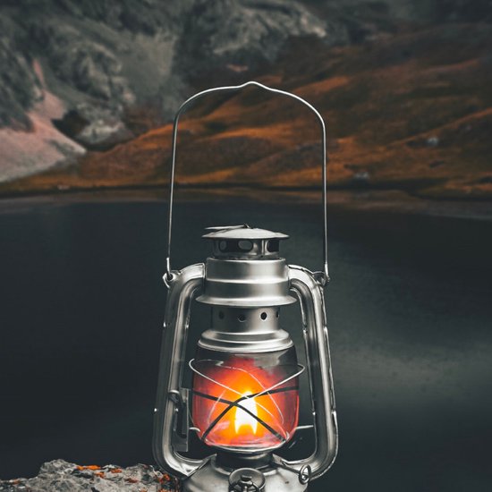 Firestorm - Stormlantaarn - Stormlamp - Stormlantaarn olielamp - Petroleumlamp - Grijs/Zilver van Merkloos — afbeelding 3