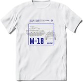 M18 Hellcat leger T-Shirt | Unisex Army Tank Kleding | Dames / Heren Tanks ww2 shirt | Blueprint | Grappig bouwpakket Cadeau - Wit - L