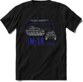 M18 Hellcat leger T-Shirt | Unisex Army Tank Kleding | Dames / Heren Tanks ww2 shirt | Blueprint | Grappig bouwpakket Cadeau - Zwart - S