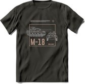 M18 Hellcat leger T-Shirt | Unisex Army Tank Kleding | Dames / Heren Tanks ww2 shirt | Blueprint | Grappig bouwpakket Cadeau - Donker Grijs - XXL