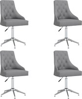 Eetkamerstoelen draaibaar 4 st stof lichtgrijs