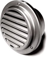 Paneir Airdesigns - Ventilatierooster Ø 125 mm- vaste lamellen - insectennet - RVS grijs gelakt