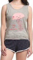 shortama Jelly dames katoen grijs one-size 2-delig